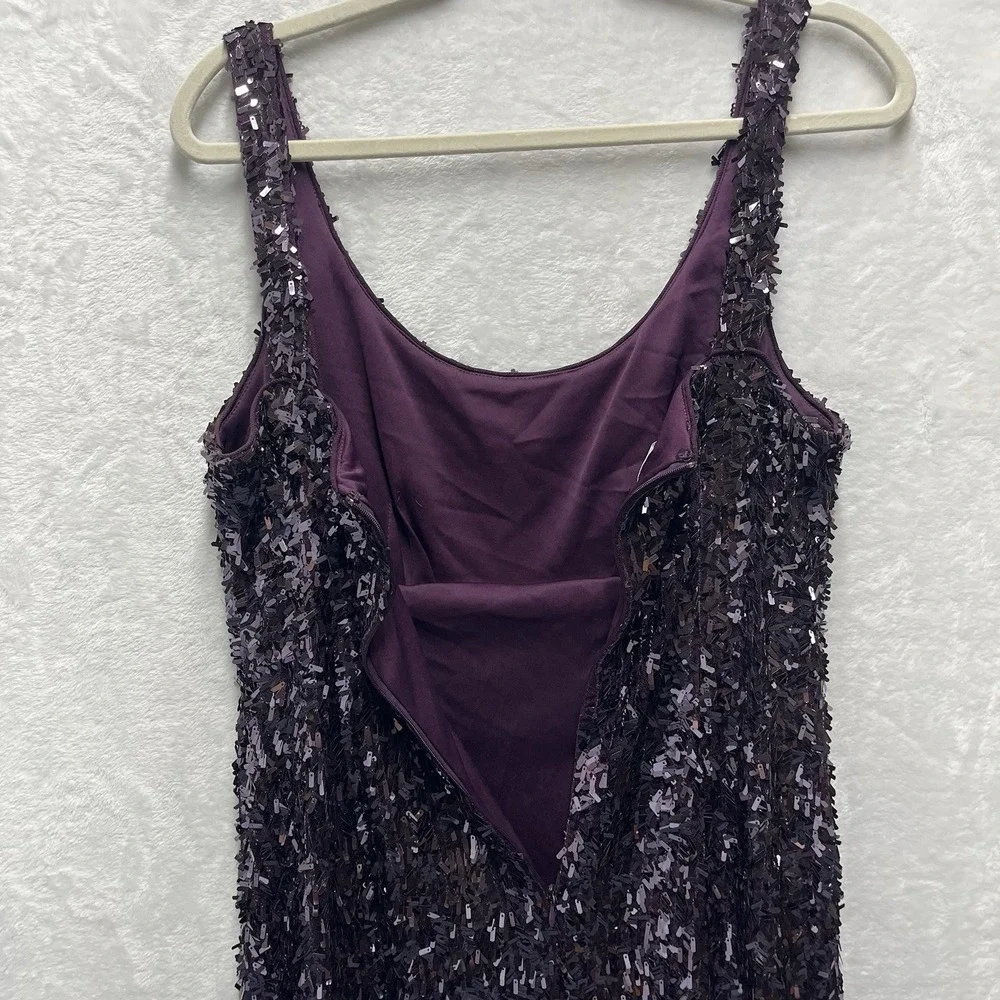 Suzi Chen for Maggy Boutique Sequin Mini Dress Womens 14 Purple Cocktail Party